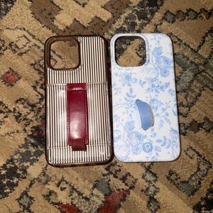 Protective Phone Case with Blue Floral Design and White Background
